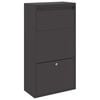 vidaXL Parcel Drop Box with Storage Black 44 x 22 x 82 cm Steel