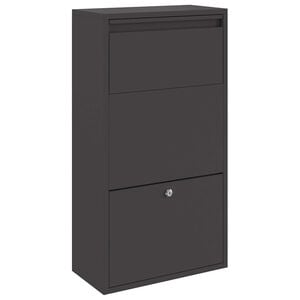 vidaXL Parcel Drop Box with Storage Black 44 x 22 x 82 cm Steel