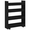 vidaXL Narrow Storage Trolley Black Oak 60 x 20 x 82 cm