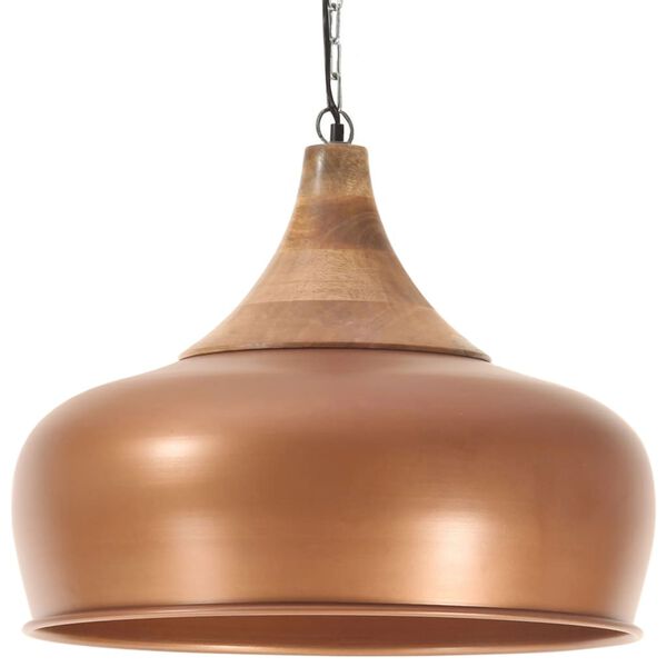 vidaXL Industrial Hanging Lamp Copper Iron & Solid Wood 45 cm E27