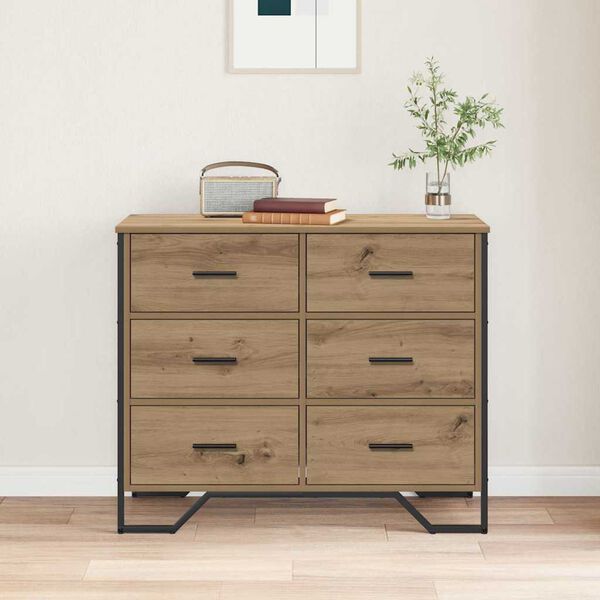 vidaXL Chest of Drawers 2 pcs Artisan Oak 91 x 35.5 x 74.5 cm