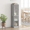 vidaXL Highboard with Glass Doors Grey Sonoma 35x37x142 cm