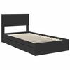 vidaXL Storage Bed with Headboard Black 100 x 200 cm Engineered Wood