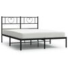 vidaXL Metal Bed Frame without Mattress with Headboard Black 140x200cm