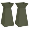 vidaXL Pillar Planter 2 pcs Olive 35 x 35 x 73 cm