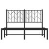vidaXL Metal Bed Frame without Mattress with Headboard Black 120x200cm