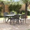 vidaXL Garden Dining Set 5 pcs Black Aluminium