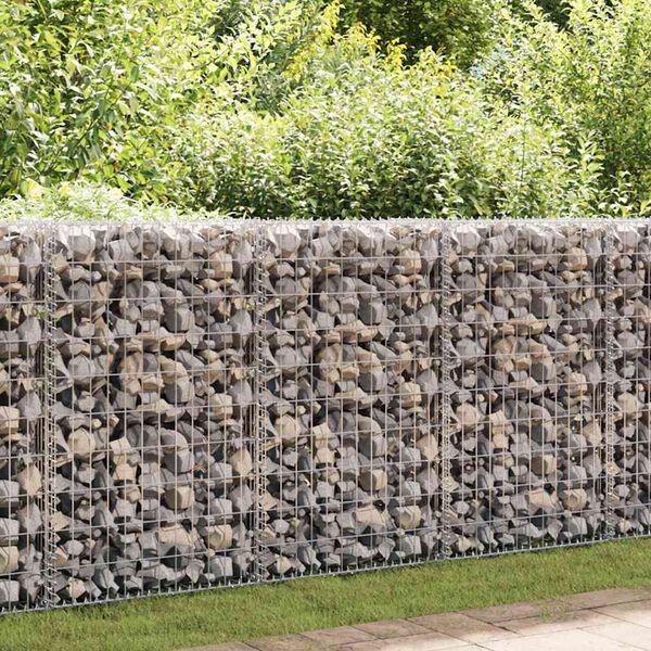 vidaXL Gabion Wall with Covers Galvanised Steel 50x20x100 cm