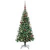 vidaXL Artificial Pre-lit Christmas Tree Green 150 cm PVC and Metal