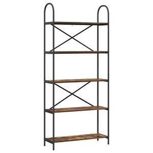 vidaXL Bookshelf 5-Tier 80 x 30 x 183 cm Engineered wood Smoked Oak