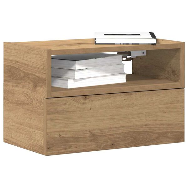 vidaXL Wall-mounted Bedside Cabinet Artisan Oak 45x26x28.5 cm