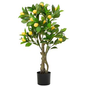 vidaXL Artificial Lemon Tree 234 Leaves 90 cm Green
