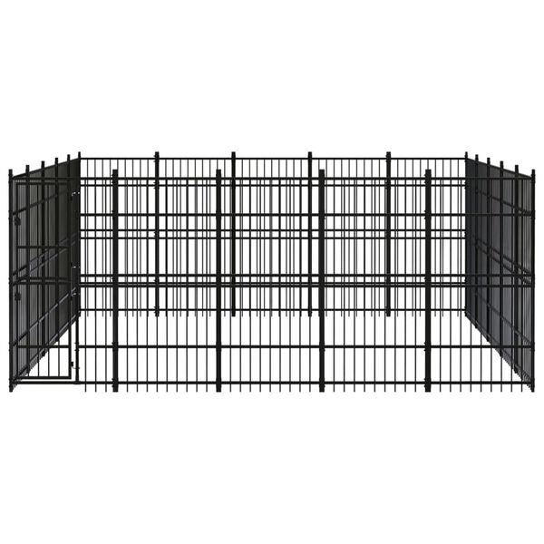 vidaXL Outdoor Dog Kennel Steel 23.04 m&sup2;