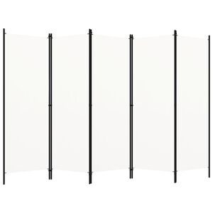 vidaXL 5-Panel Room Divider White 250x180 cm
