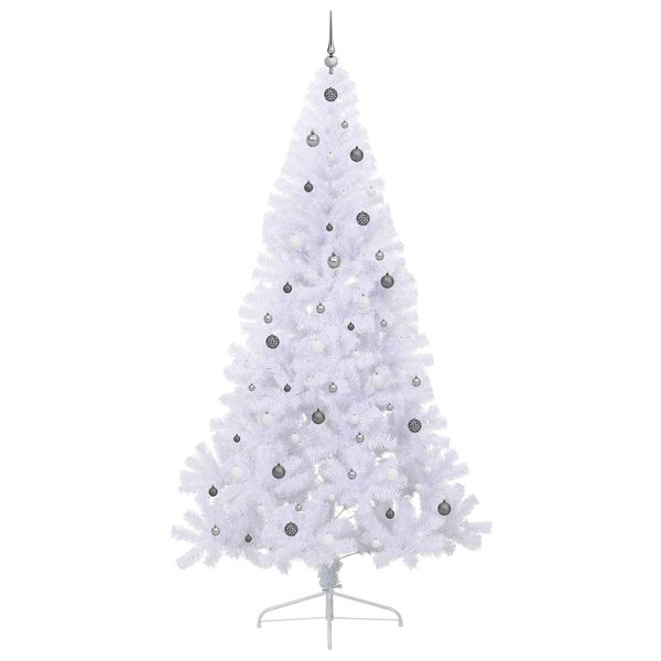 vidaXL Artificial Christmas Tree with Stand White 240 cm PVC and Steel