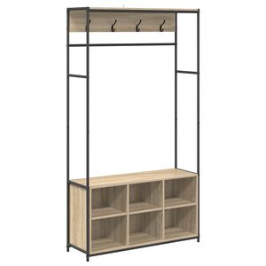 vidaXL Coat Stand with Shoes Bench Sonoma Oak 100 x 32 x 180.5 cm