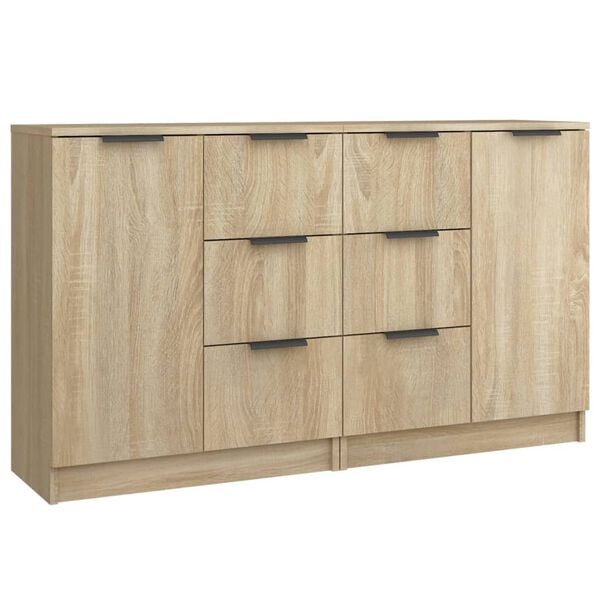 vidaXL Sideboards 2 pcs Sonoma Oak 60x30x70 cm Engineered Wood