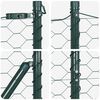 vidaXL Fence Post Green 10 x 1.5 m (50 mm mesh) Steel and PVC