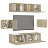 vidaXL 6 Piece TV Cabinet Set Sonoma Oak Engineered Wood
