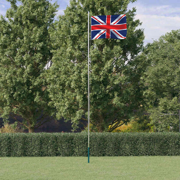 vidaXL UK Flag and Pole 6.23 m Aluminium