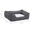 vidaXL Dog Bed Grey and White 65x50x20 cm Linen Look Fleece