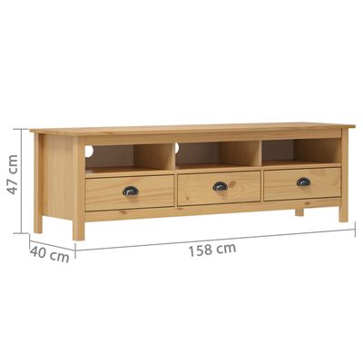 vidaXL TV Cabinet Hill Honey Brown 158x40x47 cm Solid Pine Wood