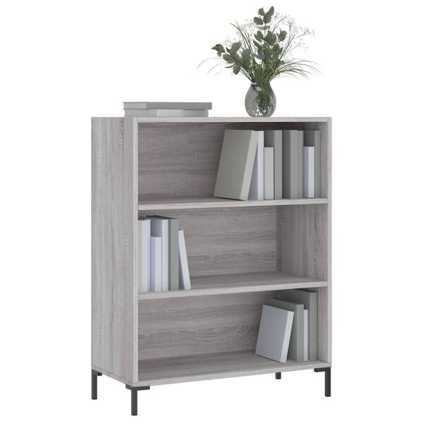 vidaXL Bookcase Grey Sonoma 69.5x32.5x90 cm Engineered Wood