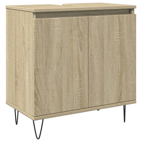 vidaXL Bathroom Cabinet Sonoma Oak 58x33x60 cm Engineered Wood