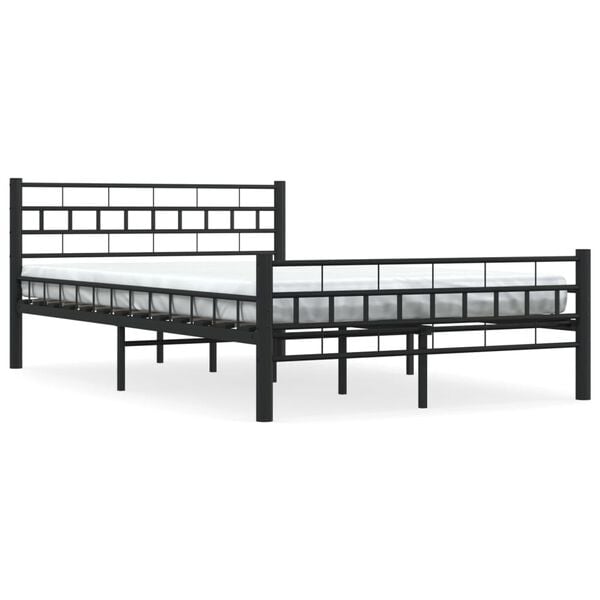 vidaXL Bed Frame without Mattress Black Steel 140x200 cm