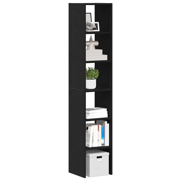vidaXL Bookcases 2 pcs Stackable Black Oak 30x30x80 cm Engineered Wood