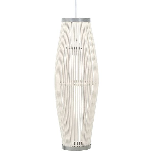 vidaXL Pendant Lamp White Willow 40 W 25x62 cm Oval E27