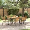 vidaXL Garden Dining Set 7 pcs Grey and Brown Poly Rattan