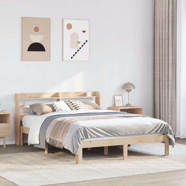 vidaXL Bed Frame with Headboard without Mattress 120x190 cm Small Double