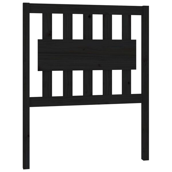 vidaXL Bed Headboard Black 80.5x4x100 cm Solid Wood Pine