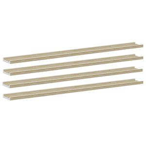 vidaXL Wall Shelves 4 pcs White and Sonoma Oak 115x9x3 cm