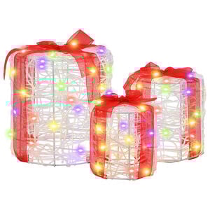 vidaXL Gift Box Decoration 3 pcs Colourful 20 x 20 x 21 cm Acrylic