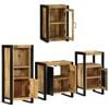 vidaXL Bathroom Furniture Set with Shelf 4 pcs Brown Soild Mango Wood