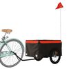 vidaXL Bike Trailer Black and Orange 45 kg Iron