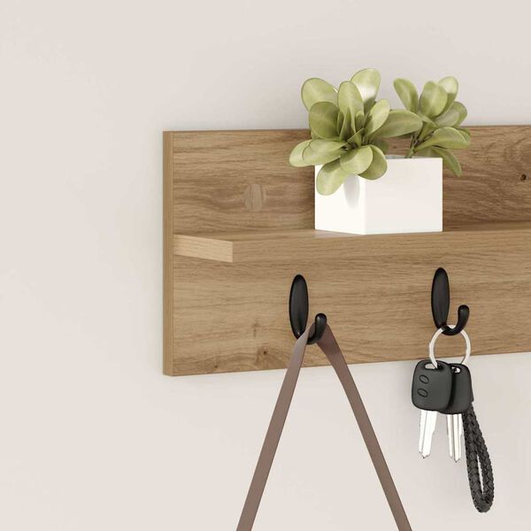 vidaXL Wall-Mounted Coat Rack Artisan Oak 60 x 10.5 x 18 cm