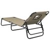 vidaXL Folding Sun Lounger Taupe Oxford Fabric&Powder-coated Steel