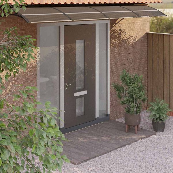 vidaXL Door Canopy Black 350x75 cm Polycarbonate