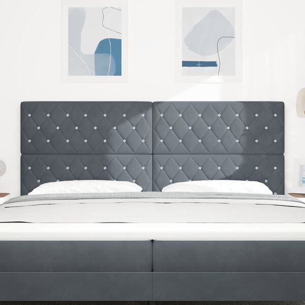 vidaXL Headboard with Headboard Dark Grey 200 cm Faux Leather