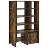 vidaXL Shoe Cabinet with Shelf 2 pcs Smoked Oak Engineered Wood