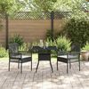 vidaXL Garden Dining Set 3 pcs Black Poly Rattan