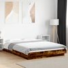 vidaXL Bed Frame with LED Lights without Mattress Smoked Oak 120x190cm
