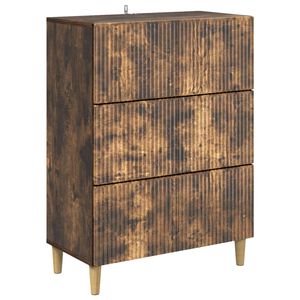 vidaXL Drawer Cabinet 66 x 34.5 x 90 cm Engineered Wood Smoked Oak
