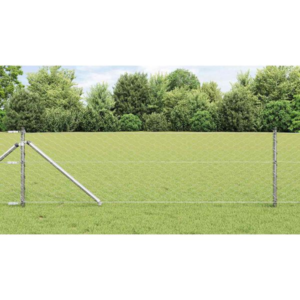 vidaXL Fence Post Silver 100 x 0.6 m (50 mm mesh) Steel