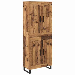 vidaXL Highboard Old Wood 69.5 x 34 x 180 cm Engineered Wood