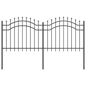 vidaXL Garden Fence Grey 140 cm Powder-coated steel