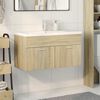 vidaXL Bathroom Sink Cabinet with Built-in Basin Sonoma Oak